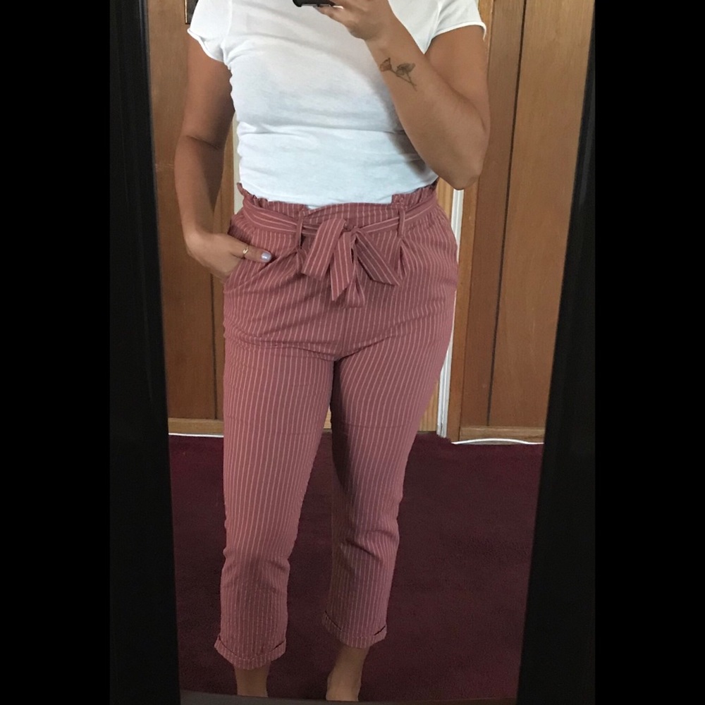 Striped Paperbag Pants